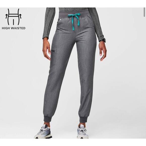 Figs High Waisted Zamora Jogger Scrub Pants™ Petite XS Graphite - Picture 1 of 6